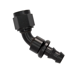 Performance World 804505 6AN to 5/16" 45 Degree Hose End. Use with standard fuel line only.