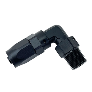 Performance World 82900808 1/2" NPT Male to 8AN 90 Degree Swivel Hose End. Use with 400008 or 500008 Hose ONLY.