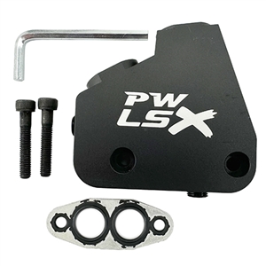 Performance World 84000 Billet Aluminum Engine Oil Cooler Adapter. Fits Chevrolet LS / LSx