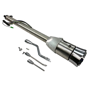 Performance World 845428 Universal tilt stainless steel steering column. Column shift. Without key in column. 28" long. Raw finish.