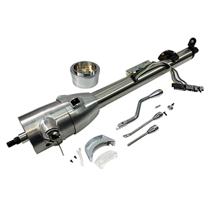 Performance World 845528 Universal tilt stainless steel steering column. Column shift. With key in column. 28" long. Raw finish.