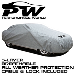 Performance World 900002 5-Layer All Weather Car Cover Medium. Fits 13'4" to 14'2"
