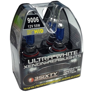 Performance World 9006XS Ultra-White Xenon Headlight Bulbs. Pair.