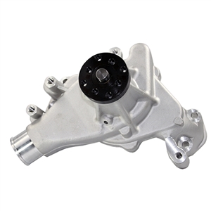 Performance World 9041 Satin High Flow Aluminum Water Pump. Fits Late Long SB Chevrolet