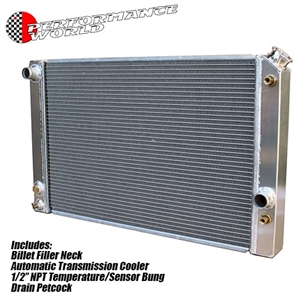 Performance World 91040-1 Custom Lightweight Aluminum Radiator Camaro. Fits 1970-1981 Chevrolet Camaro 30.875" x 18.625"