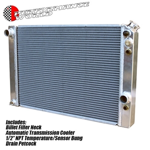 Performance World 91060-1 Custom Lightweight Aluminum Radiator. Fits 1982-1992 Chevrolet Camaro 29.25" x 18.625"