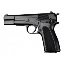 Hogue Browning Hi Power Grips Checkered Aluminum Brushed Gloss Black Anodized