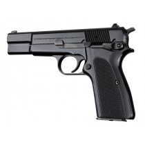 Hogue Browning Hi Power Grip Checkered G-10 Solid Black