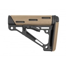AR-15 / M16: OverMolded Collapsible Buttstock (Fits Mil-Spec Buffer Tube) - FDE
