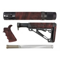 AR-15/M-16 3-Piece Kit Red Lava - Grip, Collapsible Buttstock, and Forend with Accessories