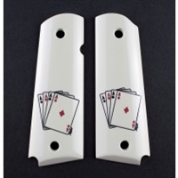 1911 Govt. Model Scrimshaw Ivory Polymer - Double Aces - Ambi-Cut