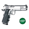 Green Laser Enhanced Grip for 1911 Govt. Model: OverMolded Rubber - Black