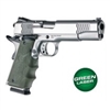 Green Laser Enhanced Grip for 1911 Govt. Model: OverMolded Rubber - OD Green