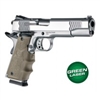 Green Laser Enhanced Grip for 1911 Govt. Model: OverMolded Rubber - FDE