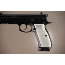 Hogue CZ-75/CZ-85 Grips Checkered Aluminum Brushed Gloss Clear Anodized