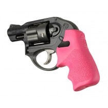 Hogue Ruger LCR Grip Tamer, Rubber Finger Grooves, Pink