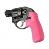 Hogue Ruger LCR Grip Tamer, Rubber No Finger Grooves, Pink