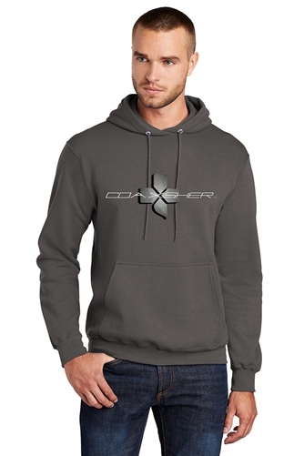 Fleece Pullover Hoodie Sweatshirt, Charcoal