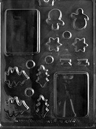 Christmas Scene chocolate Mold holiday tree snowman star holly leaf