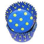 Blue Yellow Hot Dots Round Baking Cups