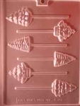 Assorted Christmas Trees Pop Mold holiday lolly lollipop sucker chocolate candy 60C-682