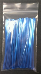 4" Blue Metallic Twist Ties - 100 Pack