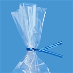 4" Blue Metallic Twist Ties - 50 Pack