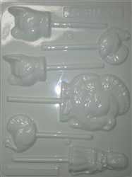 Turkey and Pilgrim Sucker Hard Candy Mold