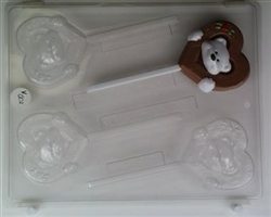 Bear in Heart Sucker Chocolate Mold valentine anniversary lollipop