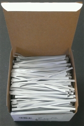 4" White Metallic Twist Ties - 2,000 Pack