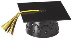Black Graduate Mortar Board Cap Cake Topper