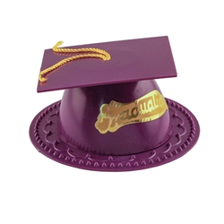 Purple Graduate Mortar Board Cap Cake Topper