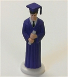 Purple Gown Graduate Boy Cake Topper graduation high school college