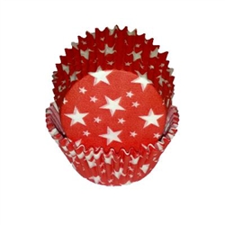 Red Baking Cups with White Stars