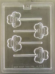 Happy St. Patrick's Day Lollipop sucker chocolate Mold 60AO-972 Irish shamrock clover