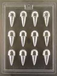 Miniature Ice Cream Cone Chocolate Mold 60AO-628 summer cupcake topper