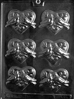 Hearts with Doves Chocolate Mold