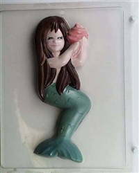 Large Mermaid Holding Shell Chocolate Mold