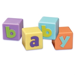 Baby Blocks Cupcake Toppers - 4 Pack