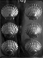 Fancy Shells Chocolate Mold beach party nautical N003