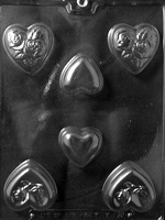 Heart Assortment Chocolate Mold wedding valentine sweetest day anniversary