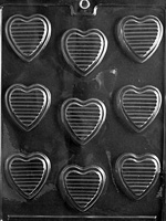 Hearts with Ridges Chocolate Mold wedding valentine mothers day anniversary