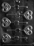 Bells in Heart Lollipop sucker Chocolate Mold wedding anniversary valentine