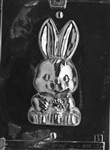 3D Cute Bunny Holding Basket Chocolate Mold front easter E217 animal rabbit