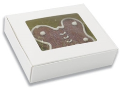 Windowed 1 Piece White Candy Box - 6" x 5" x 1-1/2"