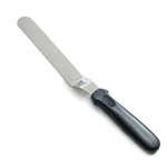 8" Wooden Handle Angled Steel Spatula