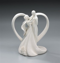 Ivory Ceramic Dancing Couple Wedding Topper