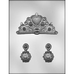 Crown and Earrings Chocolate Mold princess tiara 90-13791