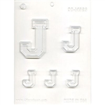 Collegiate Letter "J" Chocolate Candy Mold lacrosse college football