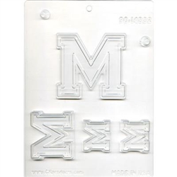 Collegiate Letters "M" Chocolate Mold greek fraternal NCAA basketball